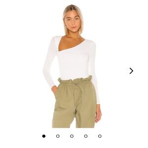 Lovers + Friends Asymmetrical Bodysuit White Women’s S